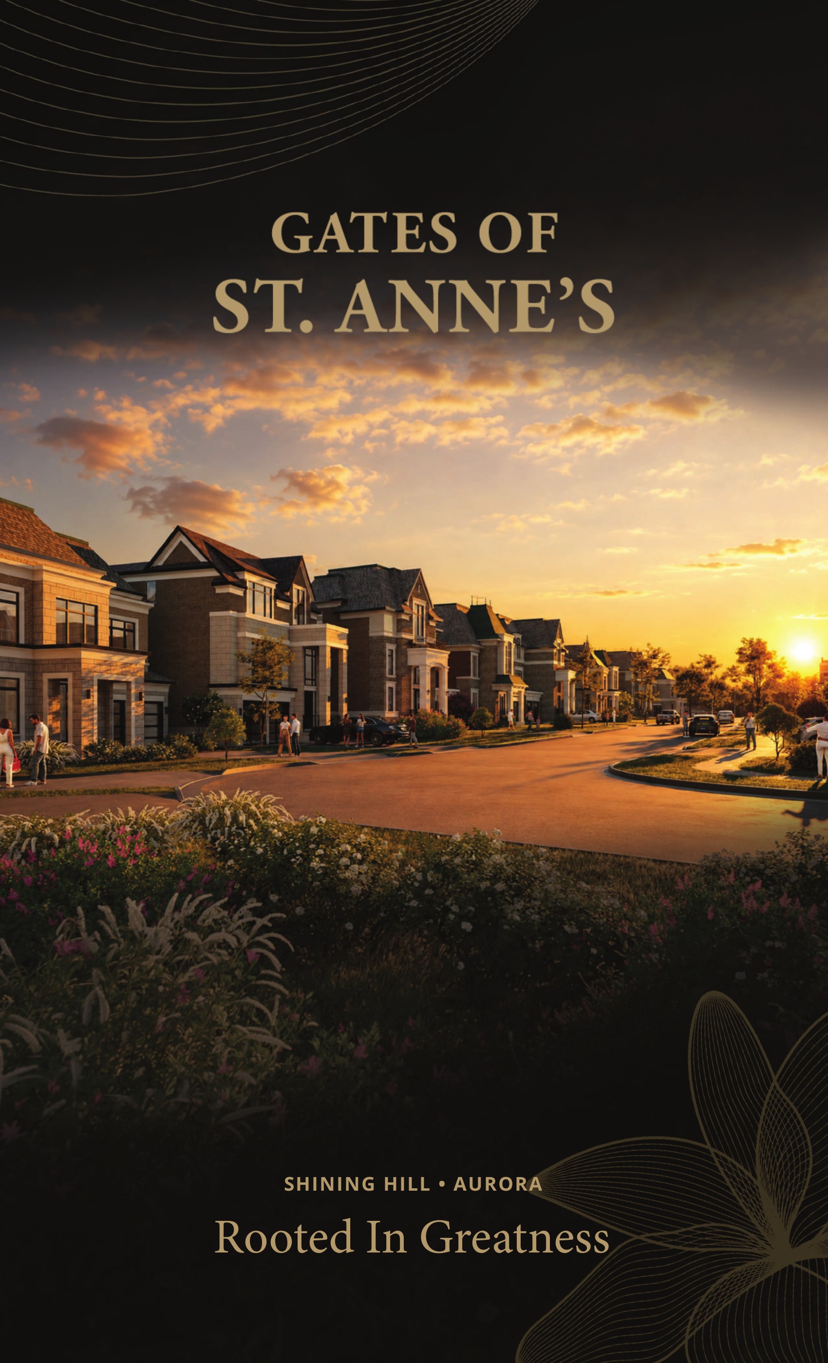 Rendering of the Gates of St. Anne's neighbourhood at sunset